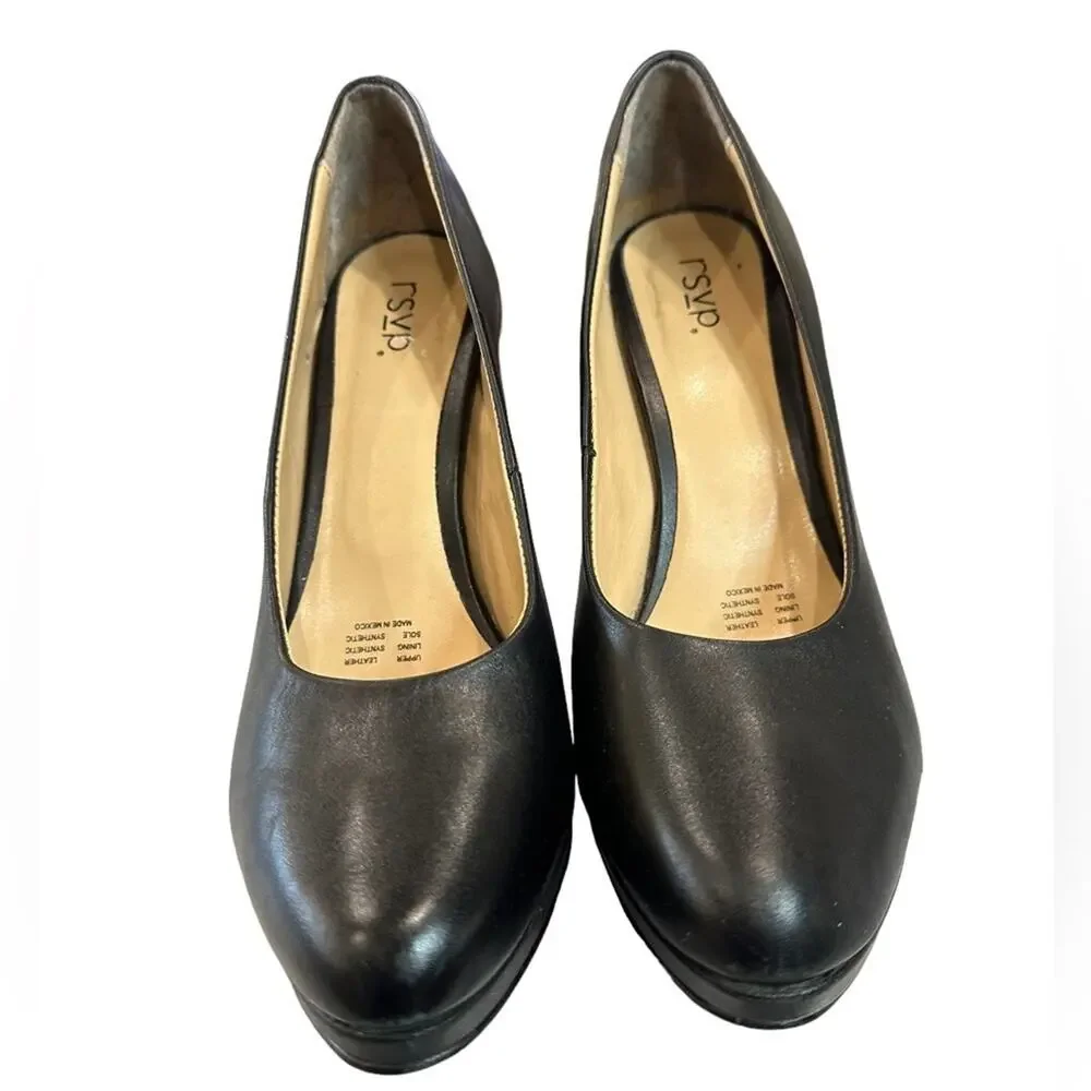 Rsvp McCall black leather pumps‎ made on Mexico 4” heel Size 10 - Picture 5 of 13